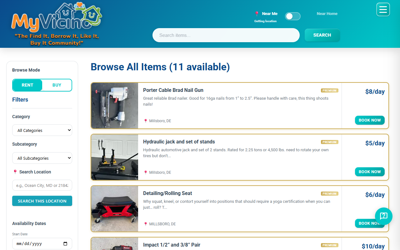 Search for items